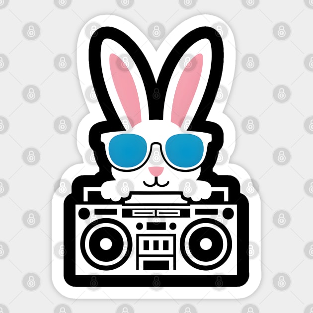 Boombox Bunny Beats Sticker by MakerMind8.2